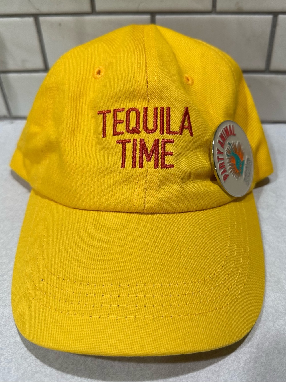 Tequila Time Cazadores 100% Agave Yellow Hat Cap And Party Animal Pin